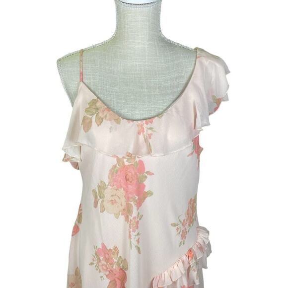 NWT Free People Alma Floral Midi Dress Size M Petal Pink Asymmetrical Hem Fairy - Picture 5 of 11
